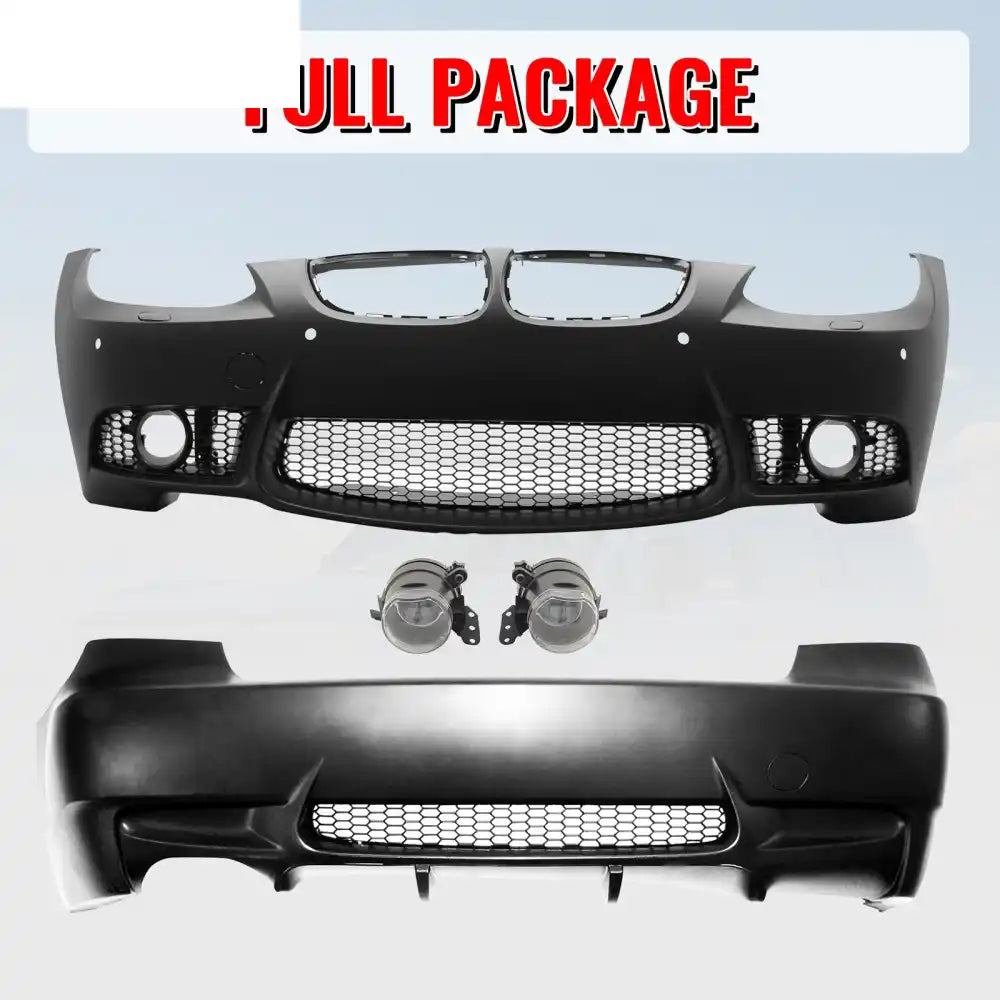 2007-2010 BMW E92 E93 3 Series M3 Style Front & Rear Bumper Cover PP Unpainted Black