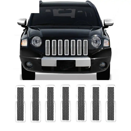 2007-2010 Jeep Compass& Patriot Mesh Style Bumper Upper Grille Inserts