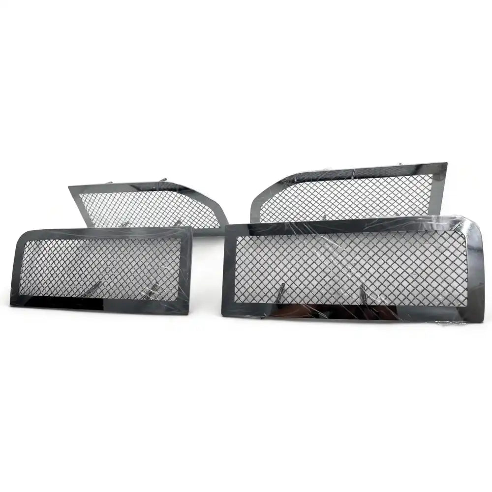 2007-2012 Dodge Nitro Chrome 4PC Front Bumper Upper Mesh Grille Insert Chrome