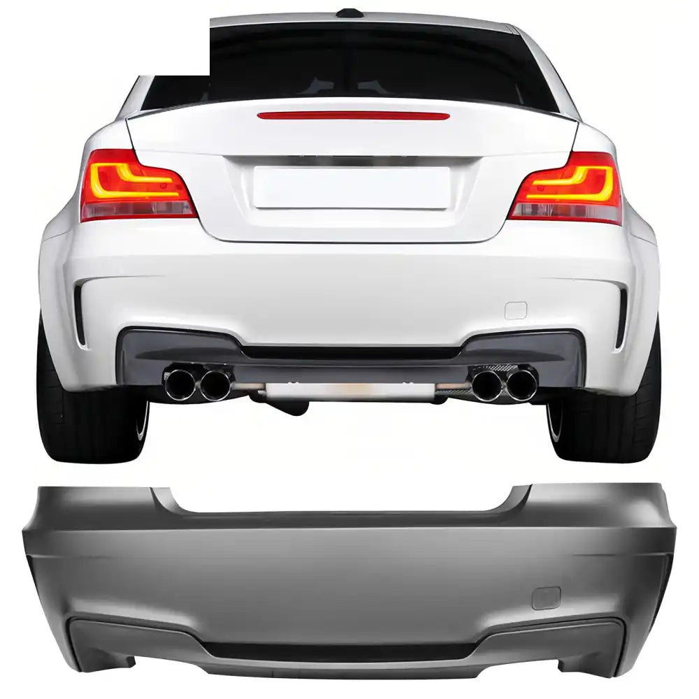 2007-2013 BMW 1-Series E82 Coupe & E88 1M Style Rear Bumper Cover PP Unpainted Black