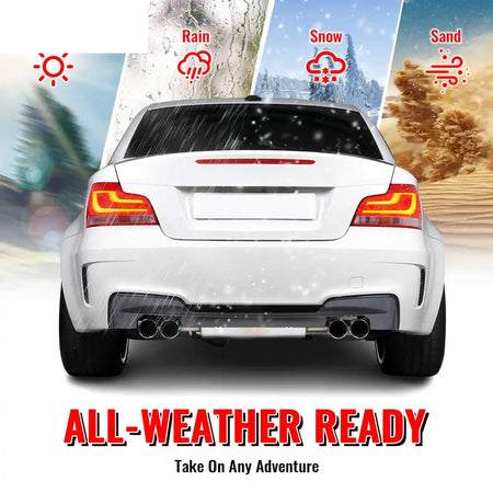 2007-2013 BMW 1-Series E82 Coupe & E88 1M Style Rear Bumper Cover PP Unpainted Black