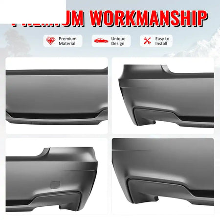 2007-2013 BMW 1-Series E82 Coupe & E88 1M Style Rear Bumper Cover PP Unpainted Black