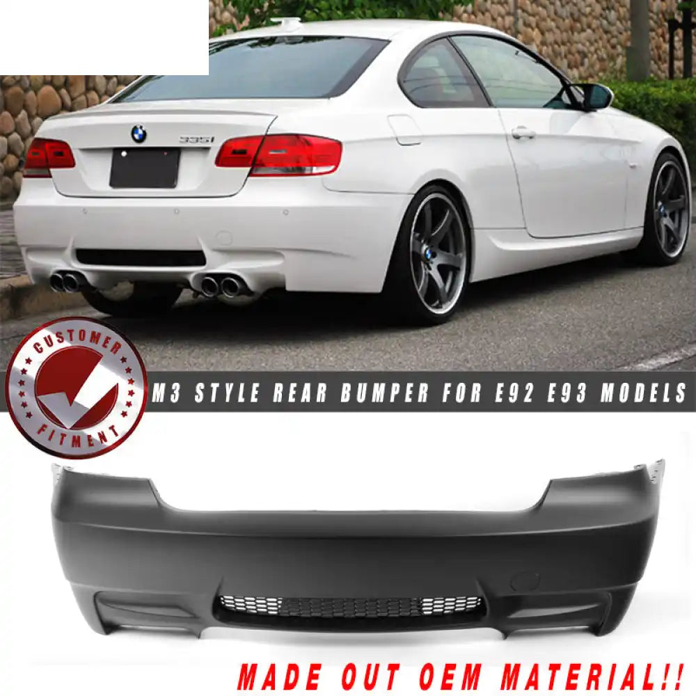 2007-2013 BMW 328i 335i E92 3 Series M3 Style Rear Bumper Conversion