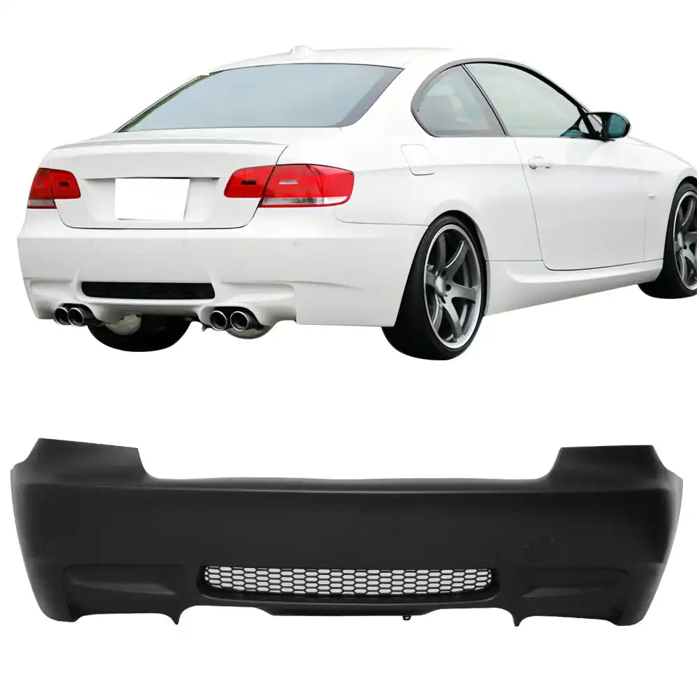 2007-2013 BMW E92 3-Series Coupe 2Dr M3 Style Rear Bumper Cover PP Unpainted Black
