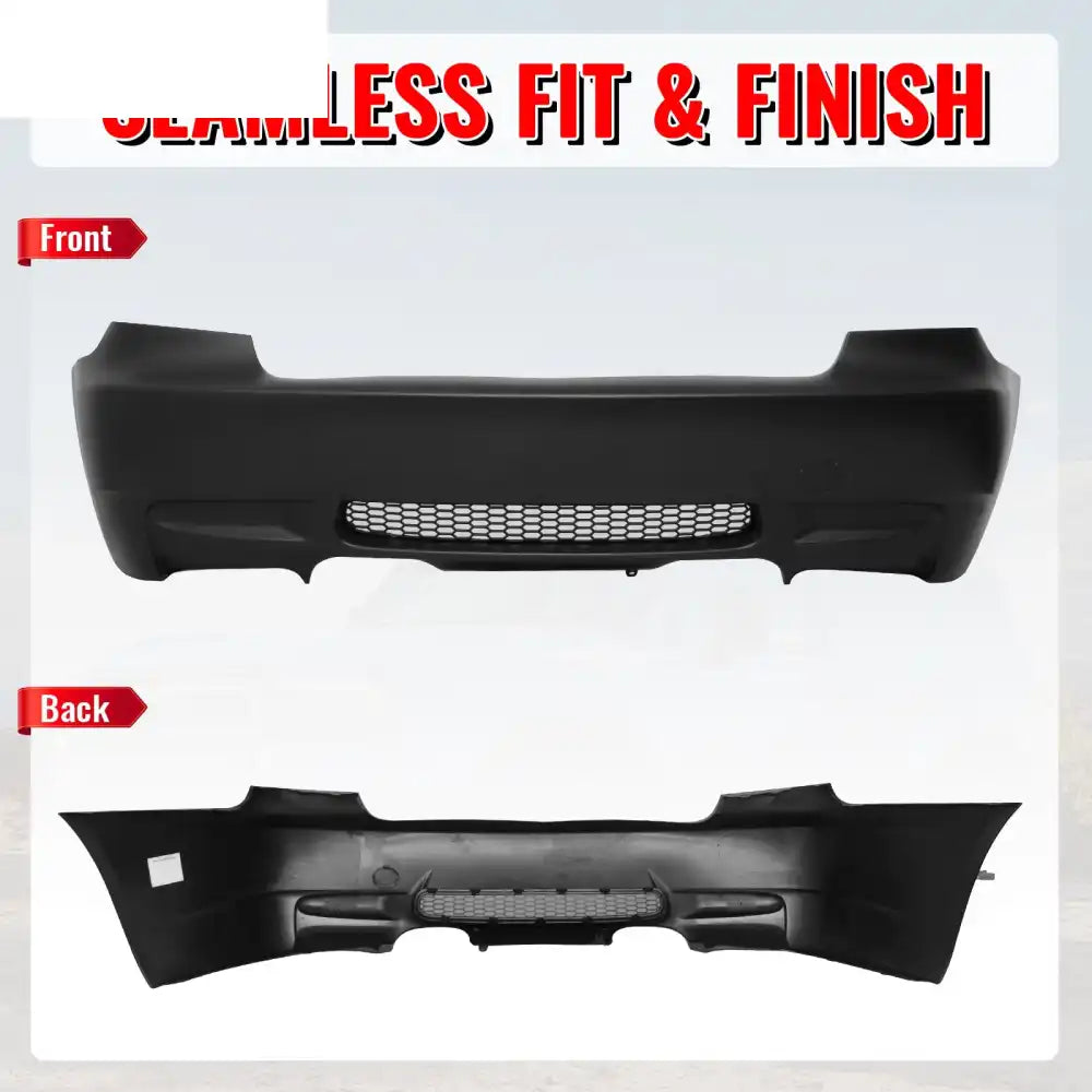 2007-2013 BMW E92 3-Series Coupe 2Dr M3 Style Rear Bumper Cover PP Unpainted Black