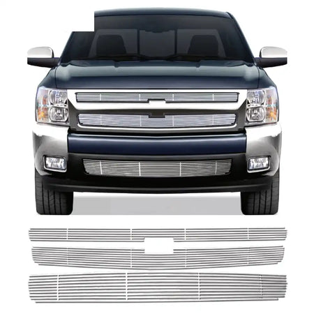 2007-2013 Chevy Silverado 1500 Billet Style Lower Grille Insert Chrome