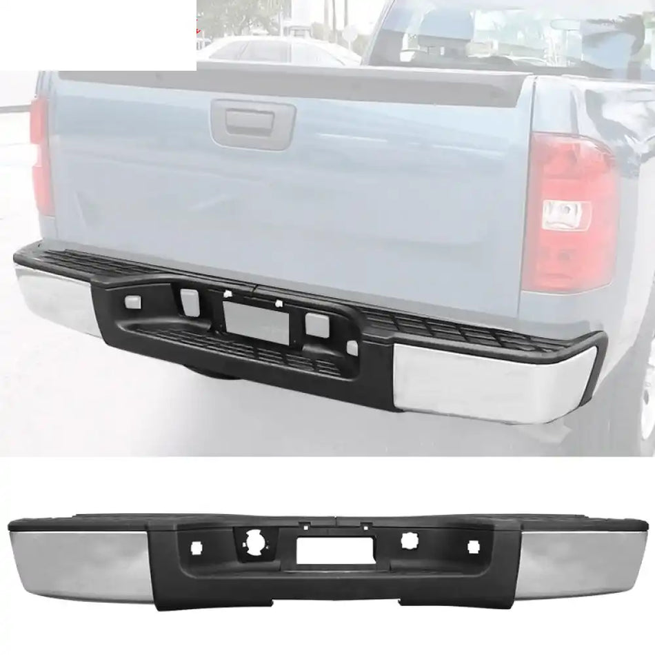 2007-2013 Chevy Silverado Sierra 1500 OE Chrome Rear Step Bumper Steel
