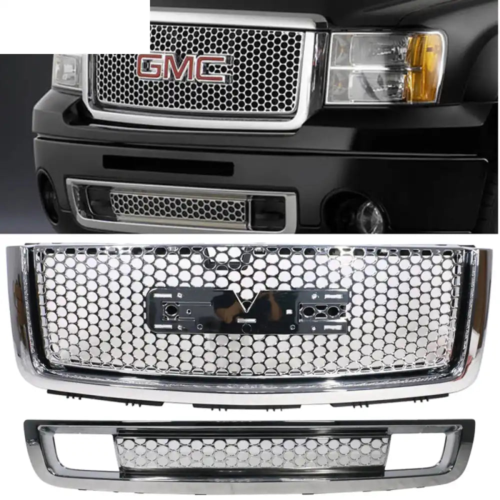 2007-2013 GMC Sierra 1500 Denali Front Bumper Upper + Grille Guards