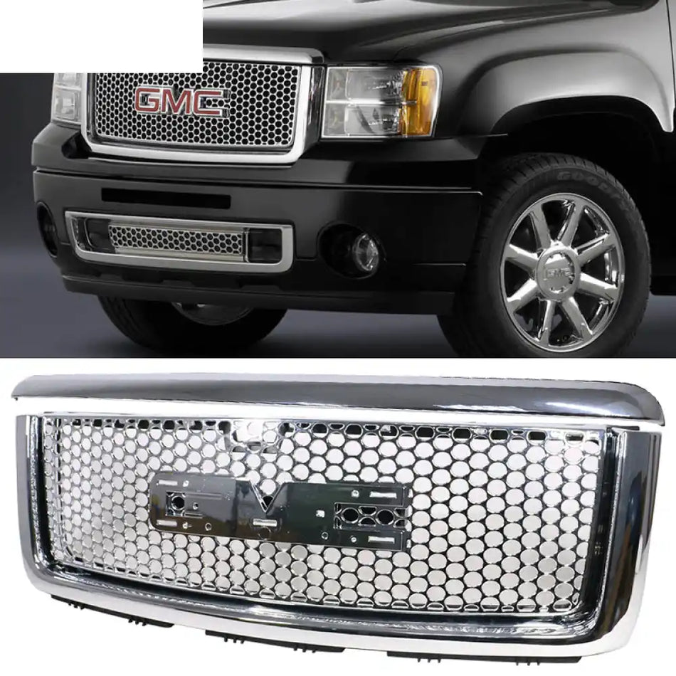 2007-2013 GMC Sierra 1500 Denali Front Uppers Hood Grille + Molding