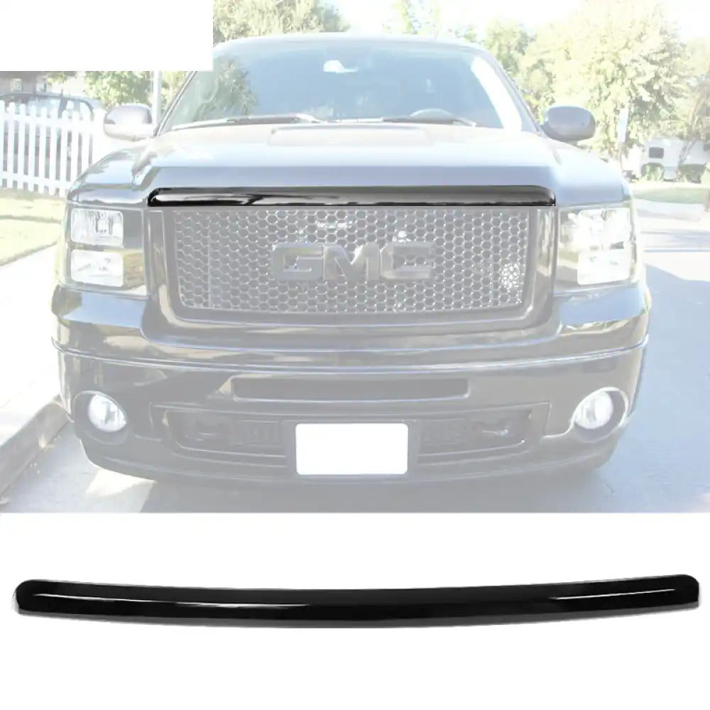 2007-2013 GMC Sierra 1500 Front Hood Guards Molding Bumper Grill ABS Gloss Black