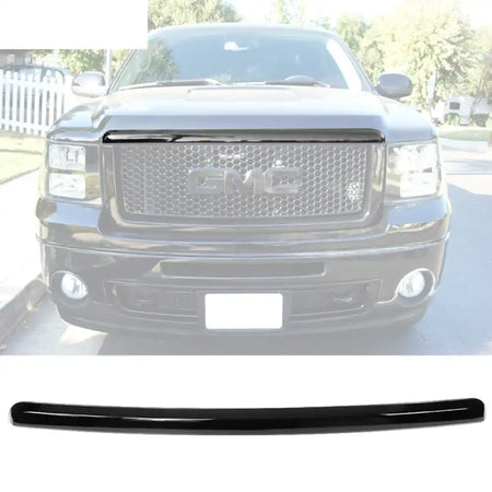 2007-2013 GMC Sierra 1500 Front Hood Guards Molding Bumper Grill ABS Gloss Black