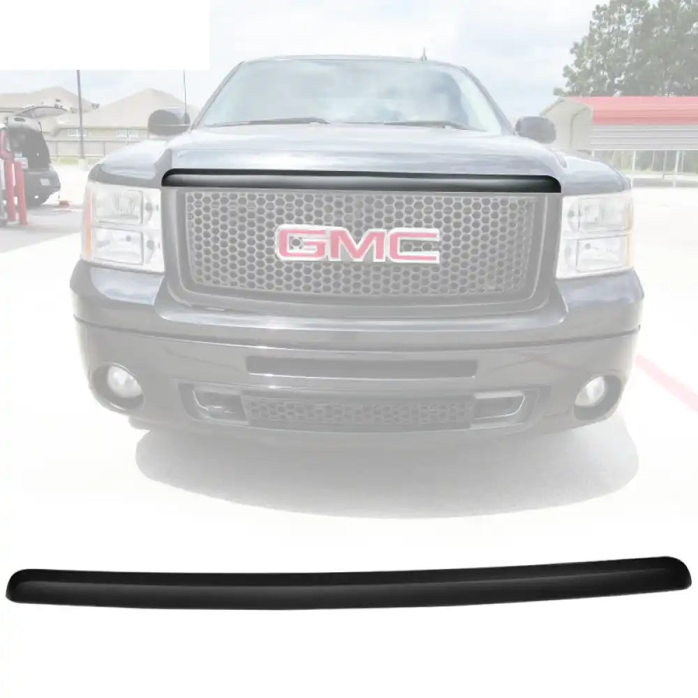 2007-2013 GMC Sierra 1500 Front Hood Guards Molding Bumper Grill ABS Matte Black