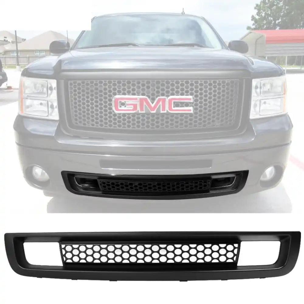 2007-2013 GMC Sierra 1500 Front Lower Grille Guards Bumper Grill ABS Matte Black