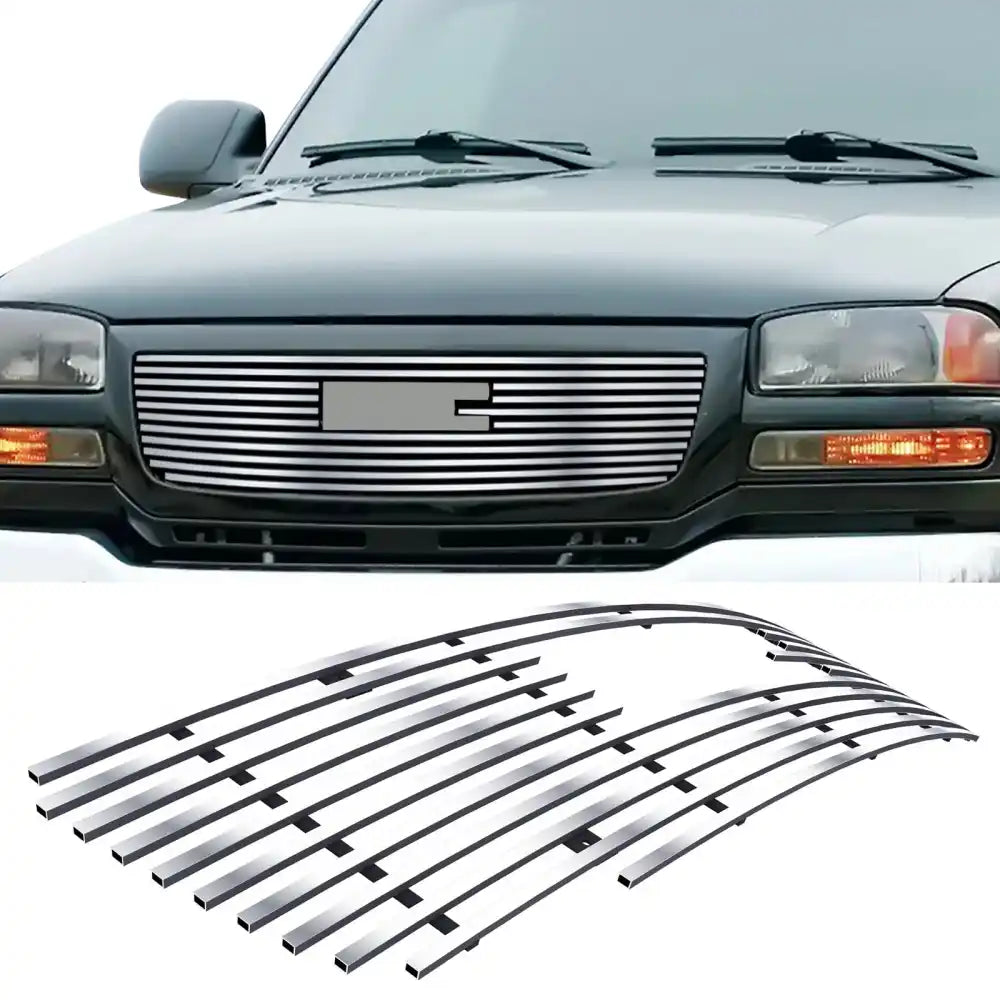 2007-2013 GMC Sierra 2500 HD/3500 HD Front Upper Billet Grille Insert Chrome
