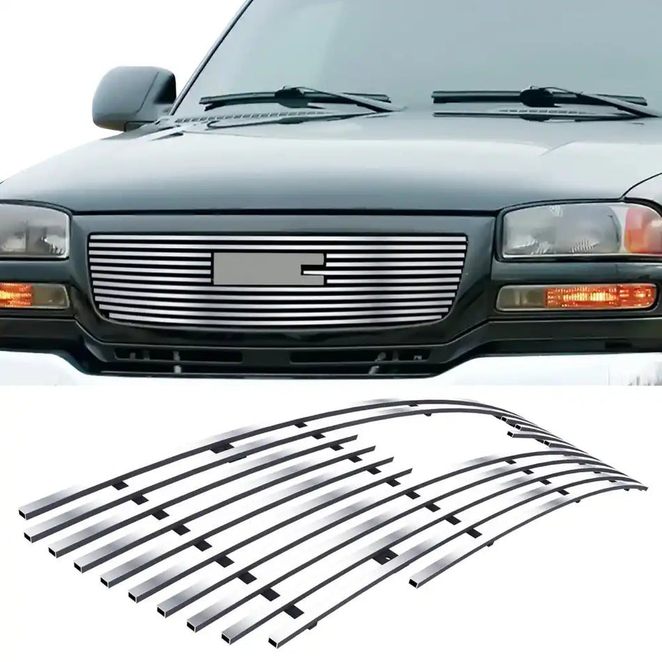 2007-2013 GMC Sierra 2500 HD/3500 HD Front Upper Billet Grille Insert Chrome