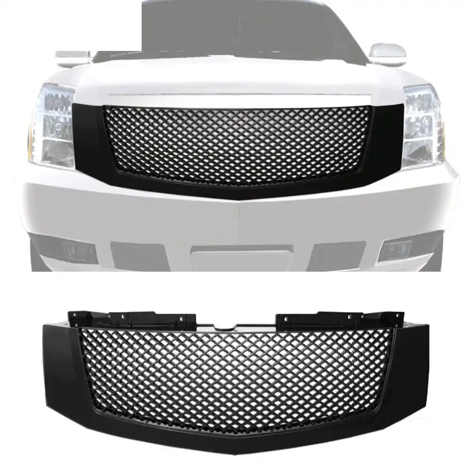 2007-2014 Cadillac Escalade Mesh Style Front Bumper Grille Black ABS