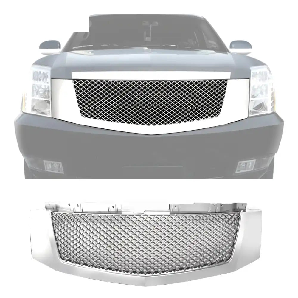 2007-2014 Cadillac Escalade Mesh Style Front Bumper Grille Chrome ABS
