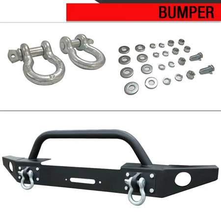 2007-2017 Jeep Wrangler JK Front Bumper Guard Winch Plate Steel