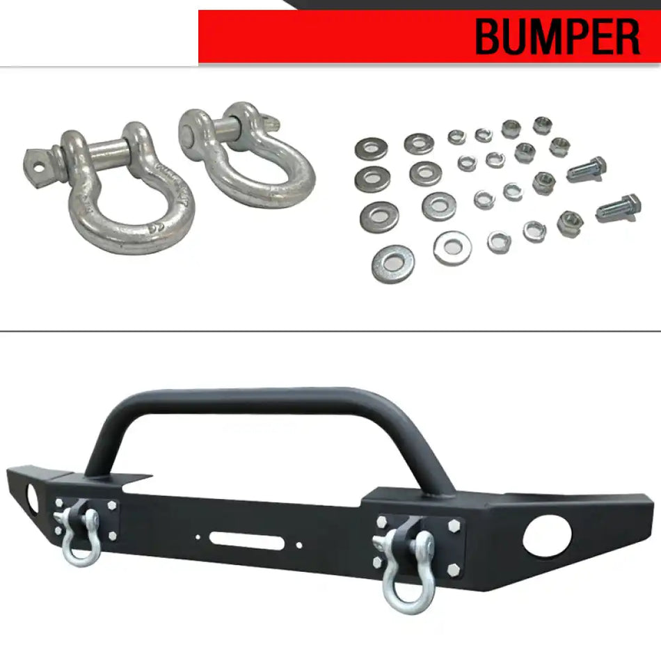 2007-2017 Jeep Wrangler JK Front Bumper Guard Winch Plate Steel