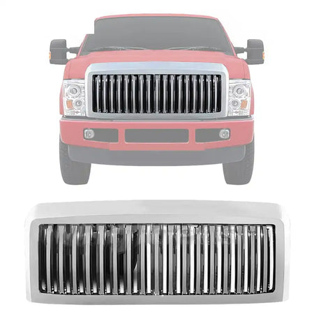 2008-2009 Ford Super Duty Front Bumper Upper Mesh Grille Grill Chrome