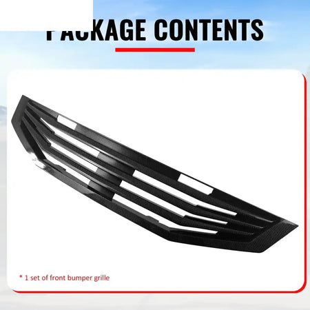 2008-2010 Honda Accord Coupe 2-Door Mugen Style Front Bumper Upper Grille Replacement Carbon Fiber Print ABS Carbon