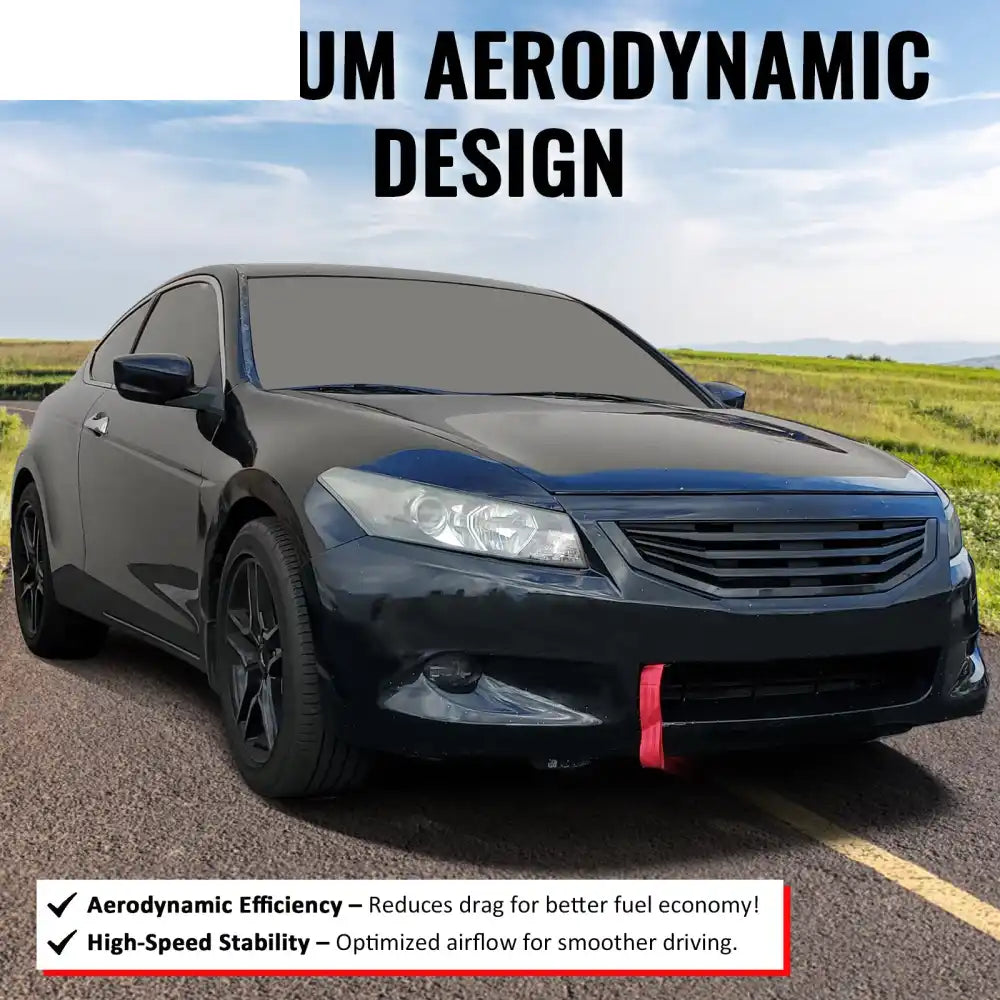 2008-2010 Honda Accord Coupe 2-Door Mugen Style Front Bumper Upper Grille Replacement Gloss Black ABS Gloss Black