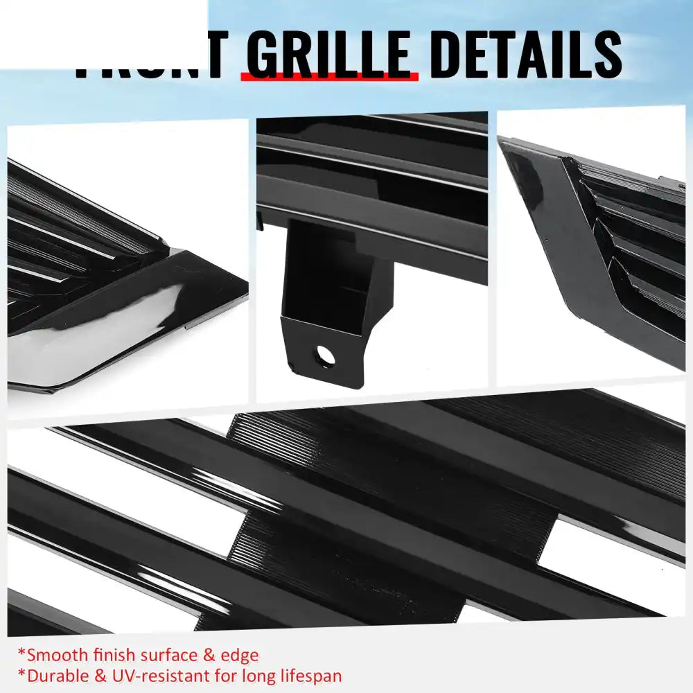 2008-2010 Honda Accord Coupe 2-Door Mugen Style Front Bumper Upper Grille Replacement Gloss Black ABS Gloss Black