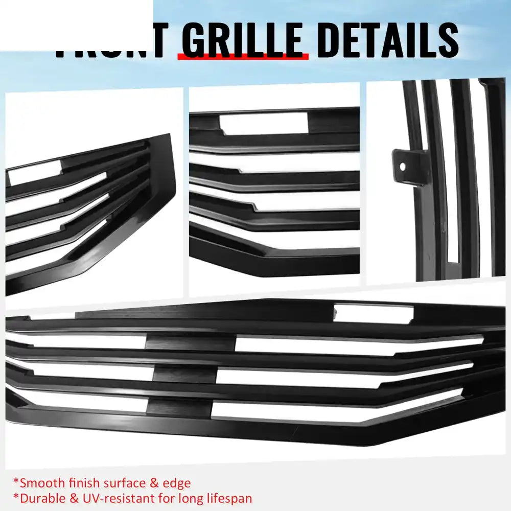 2008-2010 Honda Accord Coupe 2-Door Mugen Style Front Bumper Upper Grille Replacement Matte Black ABS Matte Black