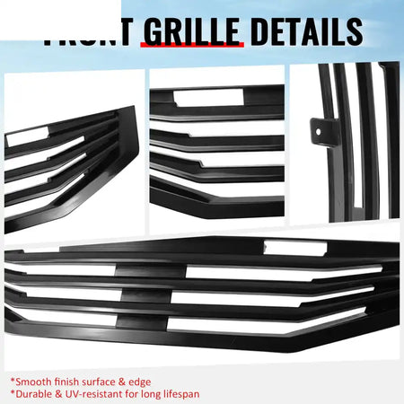 2008-2010 Honda Accord Coupe 2-Door Mugen Style Front Bumper Upper Grille Replacement Matte Black ABS Matte Black