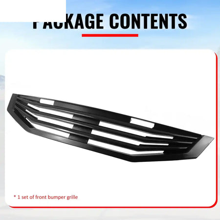 2008-2010 Honda Accord Coupe 2-Door Mugen Style Front Bumper Upper Grille Replacement Matte Black ABS Matte Black