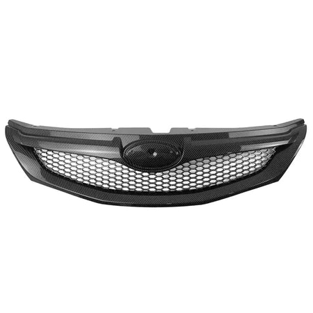 2008-2010 Subaru Impreza WRX & WRX STI Hatchback Honeycomb Style Front Bumper Upper Grille Carbon Fiber Print ABS