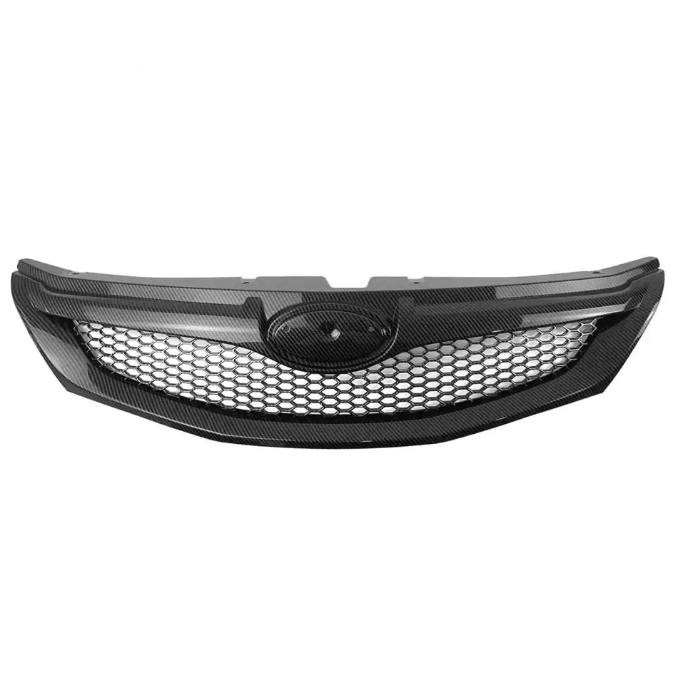 2008-2010 Subaru Impreza WRX & WRX STI Hatchback Honeycomb Style Front Bumper Upper Grille Carbon Fiber Print ABS