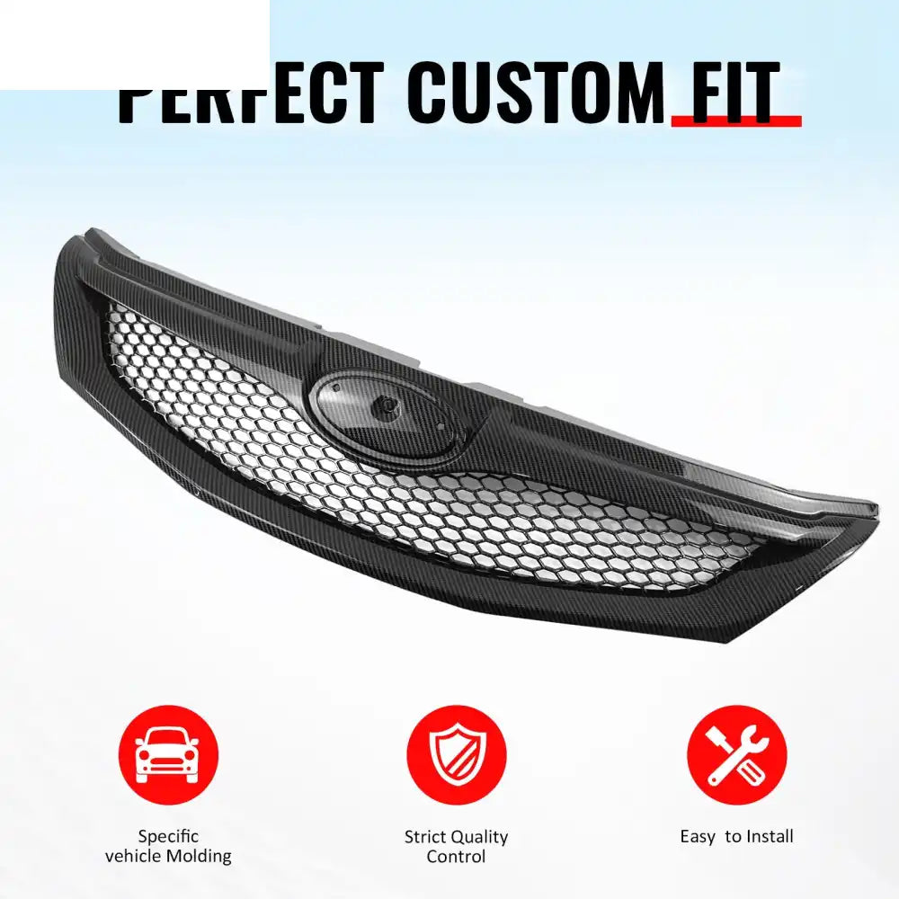 2008-2010 Subaru Impreza WRX & WRX STI Hatchback Honeycomb Style Front Bumper Upper Grille Carbon Fiber Print ABS