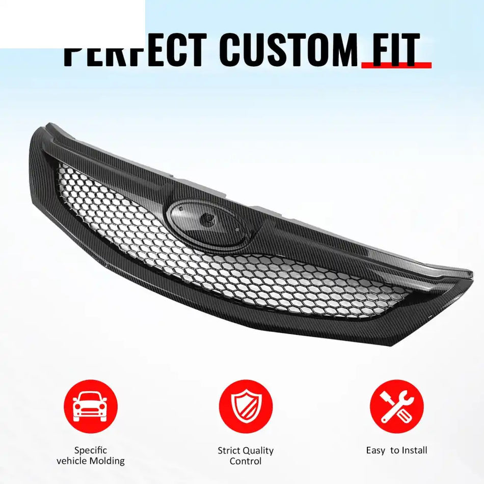2008-2010 Subaru Impreza WRX & WRX STI Hatchback Honeycomb Style Front Bumper Upper Grille Carbon Fiber Print ABS