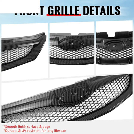 2008-2010 Subaru Impreza WRX & WRX STI Hatchback Honeycomb Style Front Bumper Upper Grille Carbon Fiber Print ABS