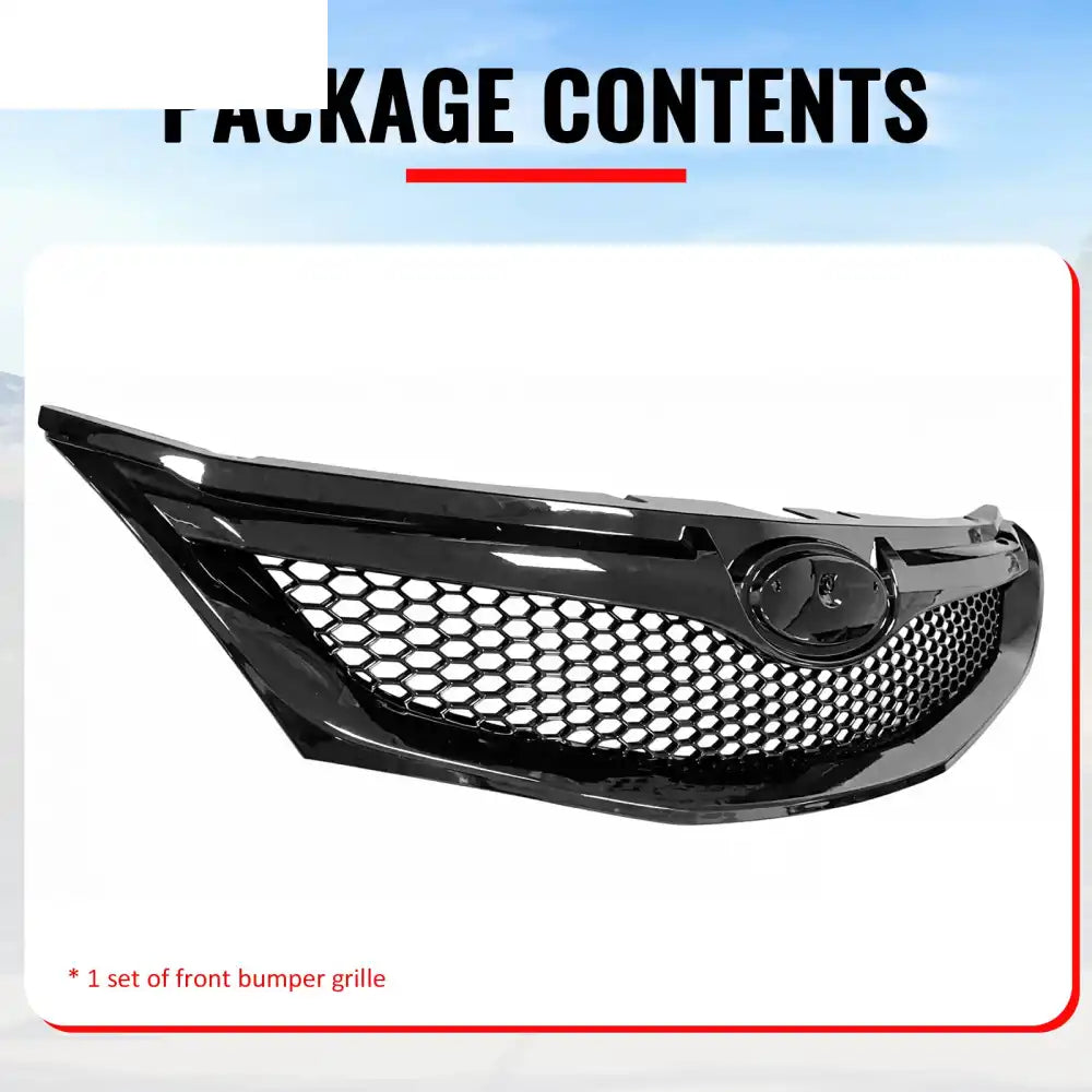 2008-2010 Subaru Impreza WRX & WRX STI Hatchback Honeycomb Style Front Bumper Upper Grille Replacement Gloss Black ABS
