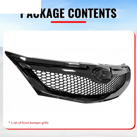 2008-2010 Subaru Impreza WRX & WRX STI Hatchback Honeycomb Style Front Bumper Upper Grille Replacement Gloss Black ABS