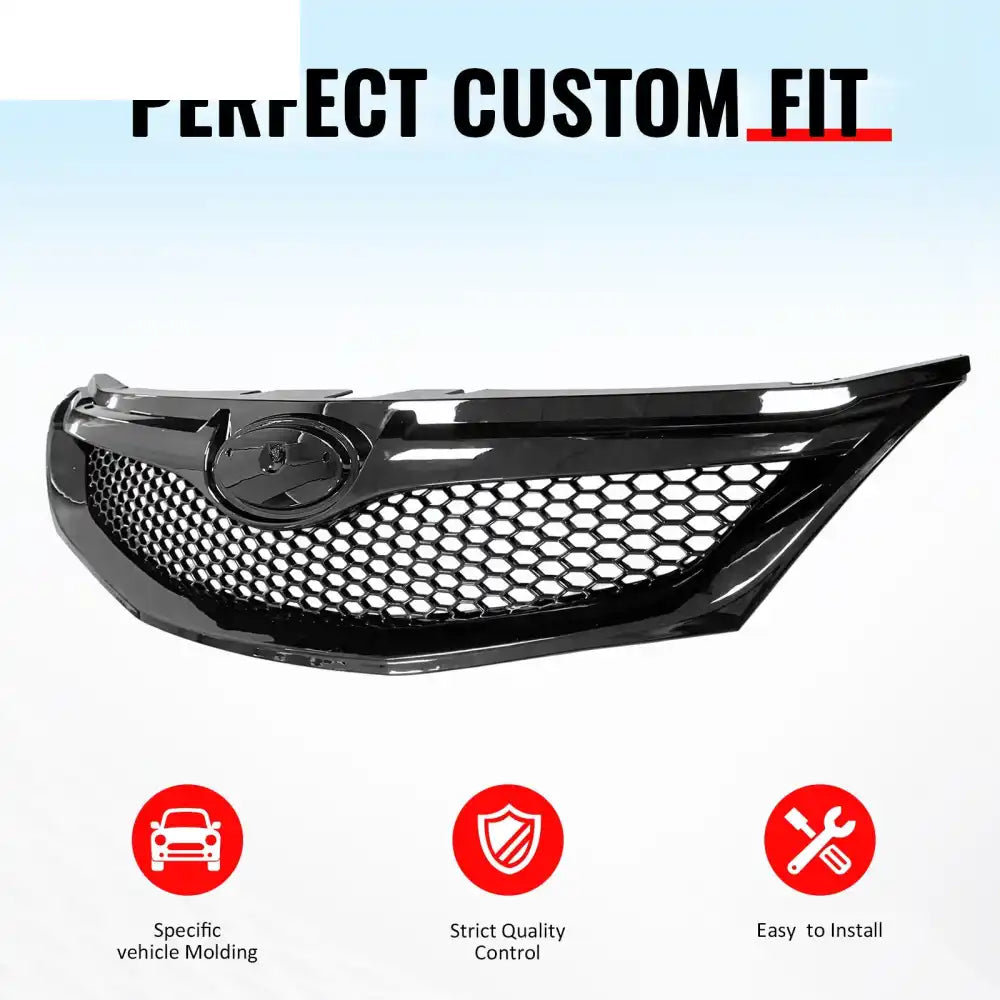 2008-2010 Subaru Impreza WRX & WRX STI Hatchback Honeycomb Style Front Bumper Upper Grille Replacement Gloss Black ABS