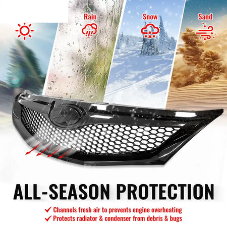 2008-2010 Subaru Impreza WRX & WRX STI Hatchback Honeycomb Style Front Bumper Upper Grille Replacement Gloss Black ABS