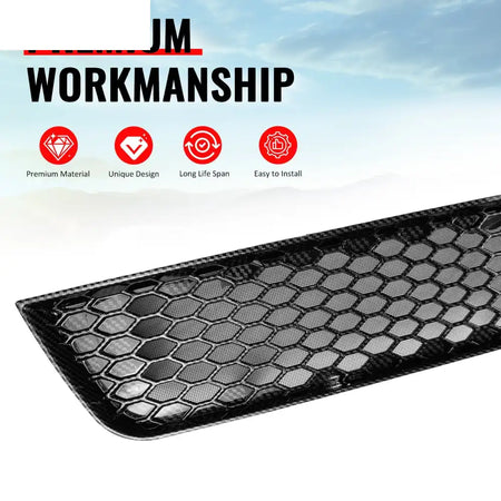 2008-2010 Subaru Impreza WRX STI Honeycomb Style Front Bumper Lower Grille Insect Prevention Carbon Fiber Print ABS