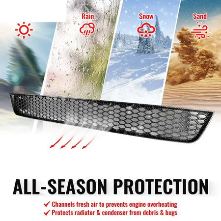 2008-2010 Subaru Impreza WRX STI Honeycomb Style Front Bumper Lower Grille Insect Prevention Carbon Fiber Print ABS