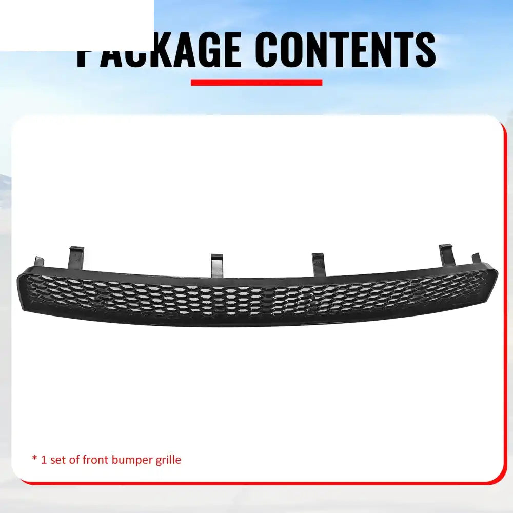 2008-2010 Subaru Impreza WRX STI Honeycomb Style Front Bumper Lower Grille Insect Prevention Gloss Black ABS Gloss Black
