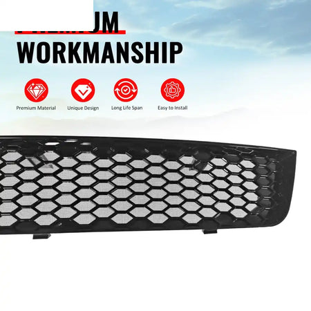 2008-2010 Subaru Impreza WRX STI Honeycomb Style Front Bumper Lower Grille Insect Prevention Gloss Black ABS Gloss Black