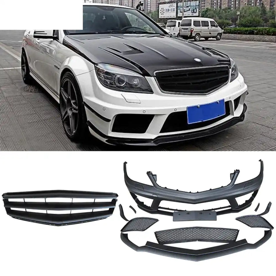 2008-2011 Benz W204 BENZ Black-Series Conversion Front Bumper Grill PP