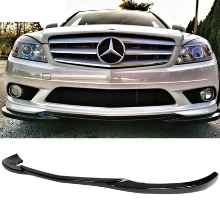 2008-2011 Benz W204 C Class GH Style Front Bumper Lip ABS Gloss Black
