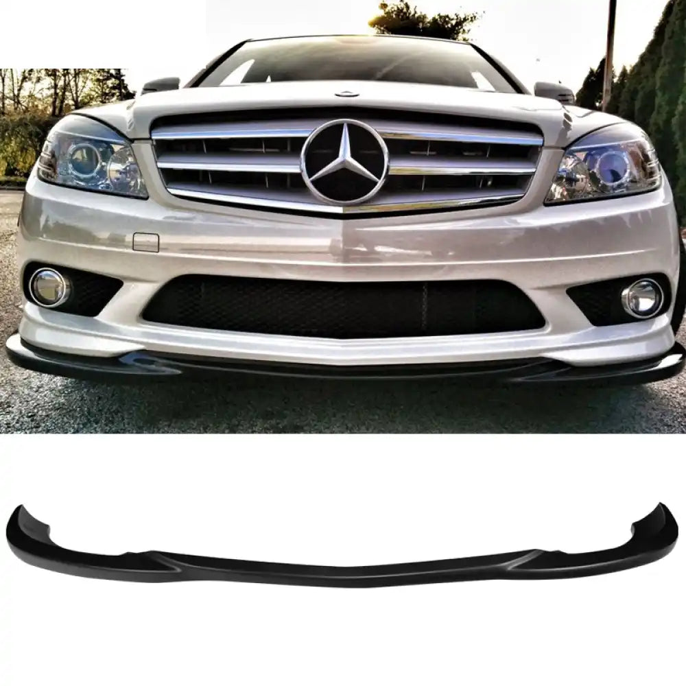 2008-2011 Benz W204 C Class GH Style Front Bumper Lip ABS Matte Black