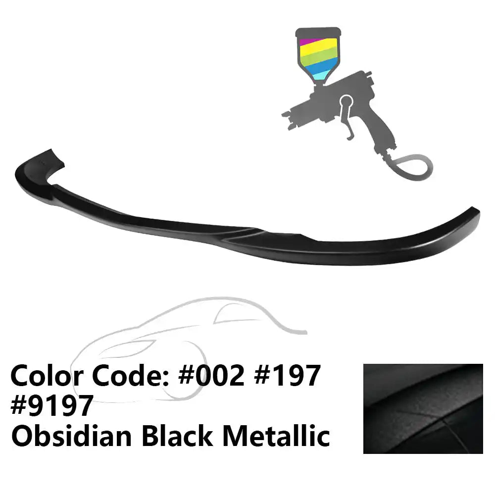 2008-2011 Benz W204 C Class GH Style Front Bumper Lip ABS Painted #002, 197, 9197 Obsidian Black Metallic