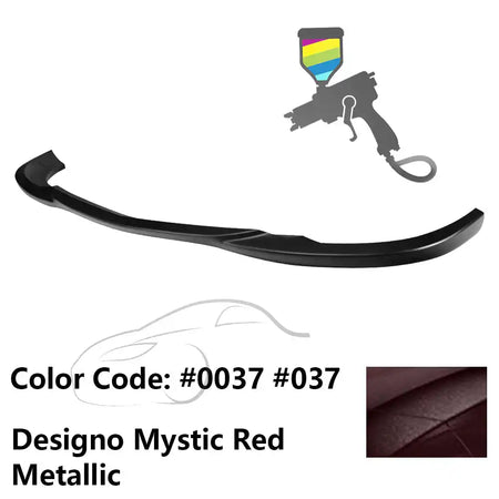 2008-2011 Benz W204 C Class GH Style Front Bumper Lip ABS Painted #0037, 037 Designo Mystic Red Metallic