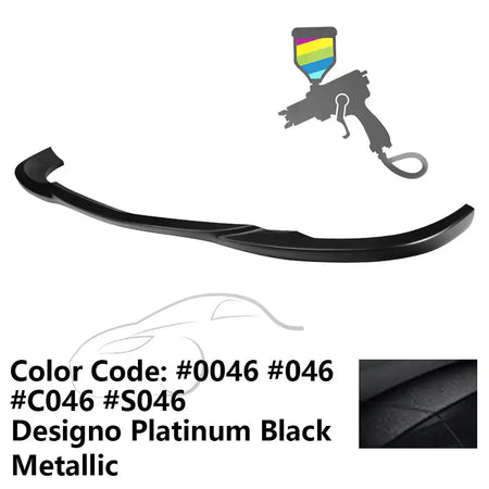 2008-2011 Benz W204 C Class GH Style Front Bumper Lip ABS Painted #0046, 046, C046, S046 Designo Platinum Black Metallic