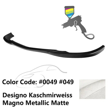 2008-2011 Benz W204 C Class GH Style Front Bumper Lip ABS Painted #0049, 049 Designo Kaschmirweiss Magno Metallic Matte